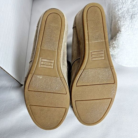 Toms Booties Wedge Kayla Desert Lace Up Tan Suede Bootie Size 6.5 Boots - Picture 8 of 11